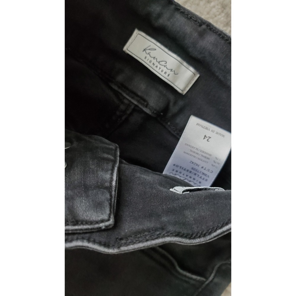 KanCan Signature High Rise Skinny Jeans Faded Black Triple Button Size 24 - Picture 3 of 4